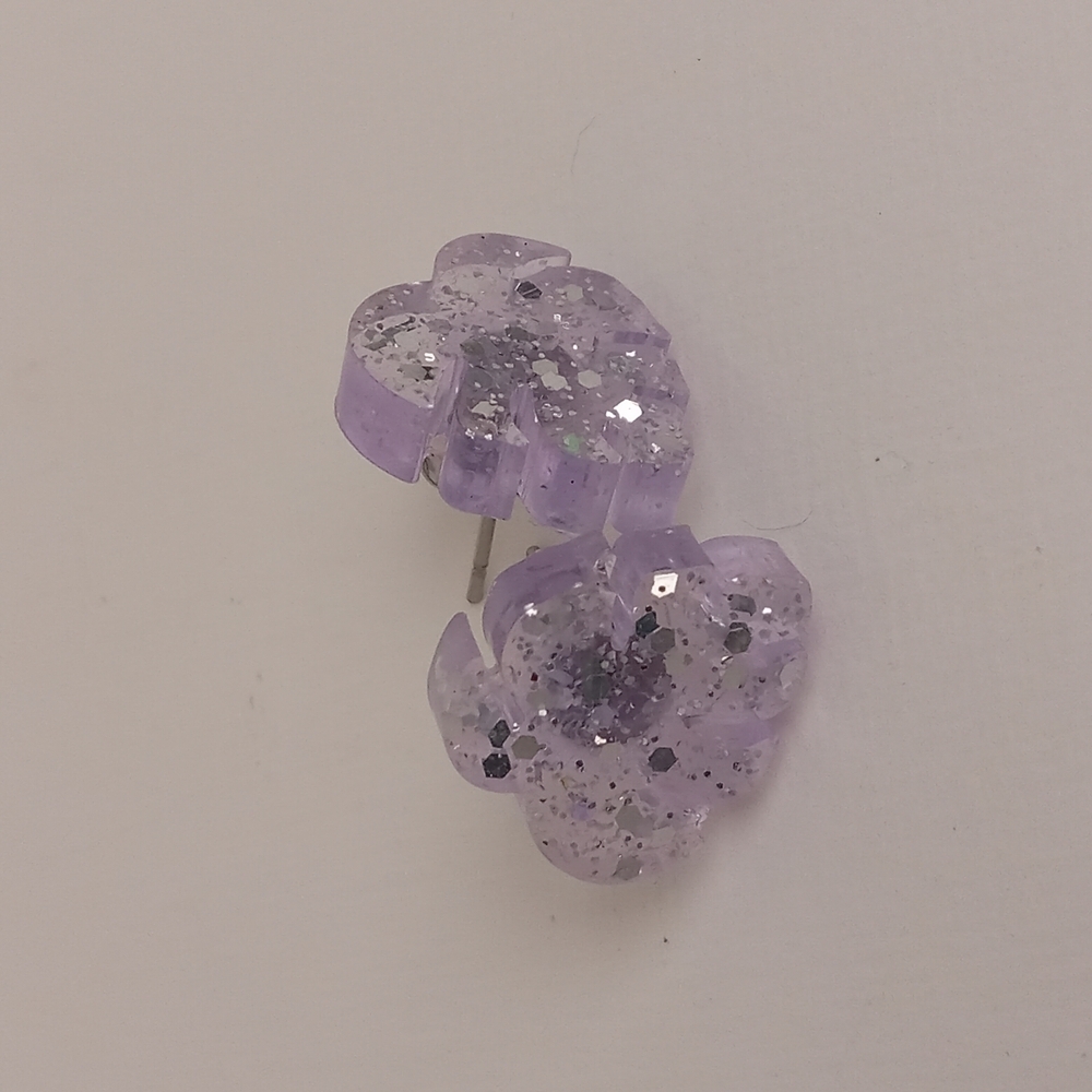 5/$25 Handcrafted Lavender Glitter Earrings - Picture 3 of 4